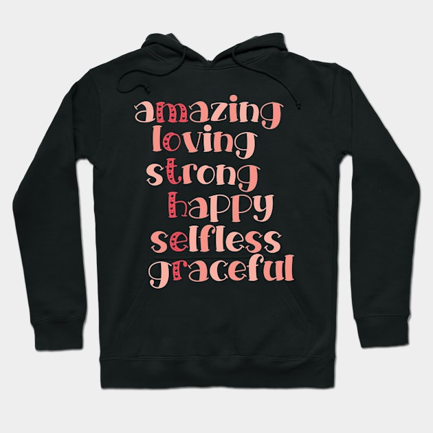 Mother Word Cloud Mothers Day Gift Hoodie by PurefireDesigns